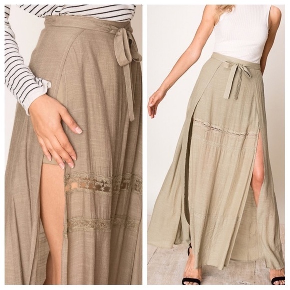 Maxi Skirt/Shorts Set with Crochet Detail - Picture 4 of 4